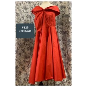129 Size 10 Vintage 1980 Red Prom Dress